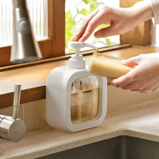 Large-Capacity Refillable Soap Dispenser Bottle – Clear Plastic Pump, 1 or 2 Pack for Travel, Kitchen & Bathroom