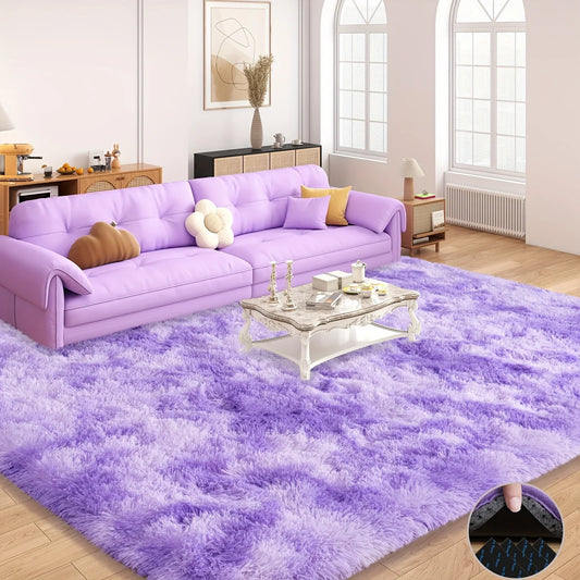 VIKAMA Silky Dream Purple Carpet High-end Carpet For Live Room Girls Bedroom Carpet Bedside Rugs Warm Washable Carpet Home Deco