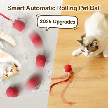 Interactive Rechargeable Cat Ball Toy with Faux Fur Tail — Automatic Rolling Smart Pet Ball (USB-C) for Cats & Small Dogs