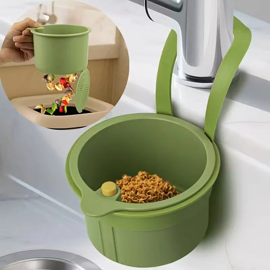 Press-Down Drain Basket Food Strainer & Sink Organizer for Kitchen and Bathroom