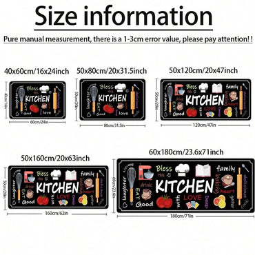 VIKAMA 1/2 pcs Kitchen Printed Floor Mat, Durable and Wear-Resistant, Home Kitchen Floor Mat, Laundry Room Carpet, Home Decor