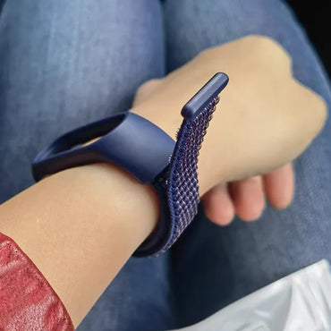 Nylon Loop Replacement Strap for Smart Fitness Tracker – Soft Adjustable Breathable Woven Wristband