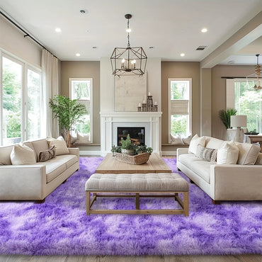 VIKAMA Silky Dream Purple Carpet High-end Carpet For Live Room Girls Bedroom Carpet Bedside Rugs Warm Washable Carpet Home Deco
