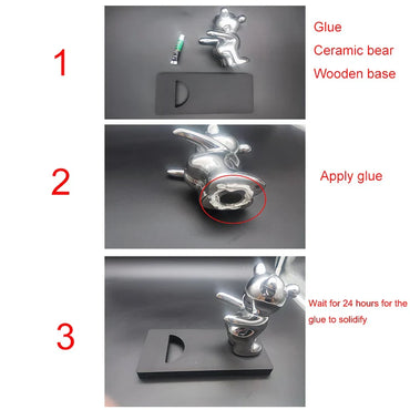 Ceramic Bubble Bear Wine Bottle Holder Countertop Storage Stand for Wedding Party Home Decor