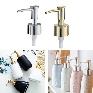 28/400 Thread Reusable Soap Dispenser Pump Head Brushed Finish Replacement for Kitchen & Bathroom Bottles