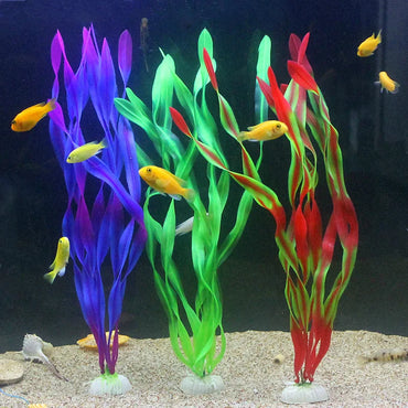5/10-Pack Artificial Aquarium Plants - Plastic Seaweed Fish Tank Decorations, Assorted Heights 4.7-13.8 in (12-35 cm)