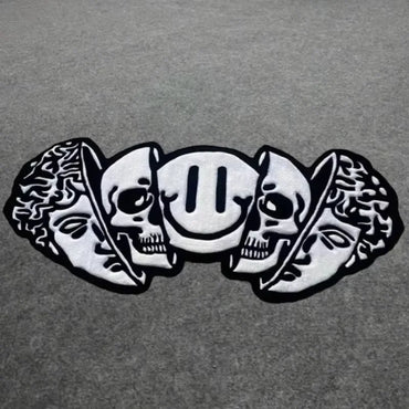VIKAMA American Carpet Halloween Decoration Creative Skull Pattern Carpet Soft Unique Living Room Bedroom Door Mat Home Decorati