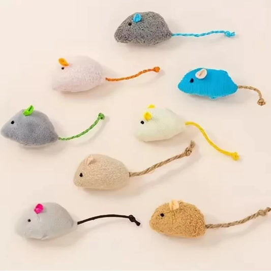 Interactive Plush Cat Toys Mouse & Rat Shapes Durable Linen Indoor Pet-Safe 3/7-Pack
