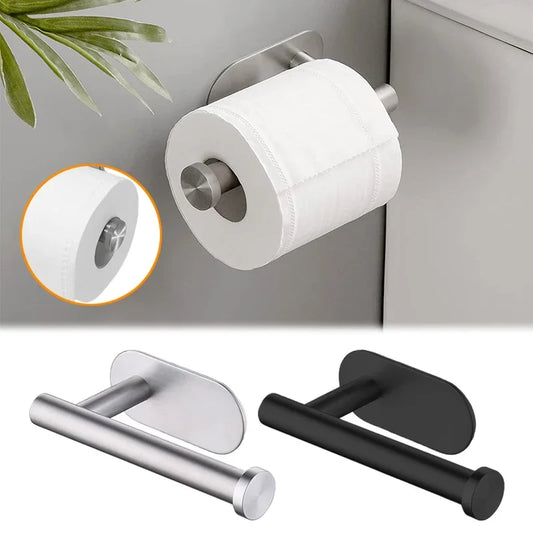 No-Drill SUS304 Stainless Steel Toilet Paper Holder – Self-Adhesive Wall-Mount Tissue Roll Dispenser for Bathroom & Kitchen