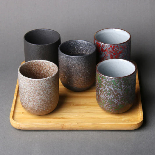 Vintage Ceramic Tea Cup 130 ml (4.4 fl oz) Japanese Stoneware Porcelain Mug for Kung Fu Tea, Sake & Coffee