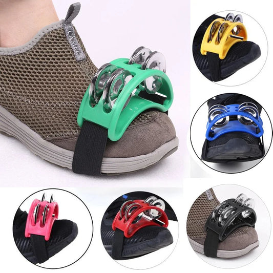 Mini Elliptical Tambourine Jingle Drum — Hand & Foot Percussion Instrument for Kids, Party & Karaoke