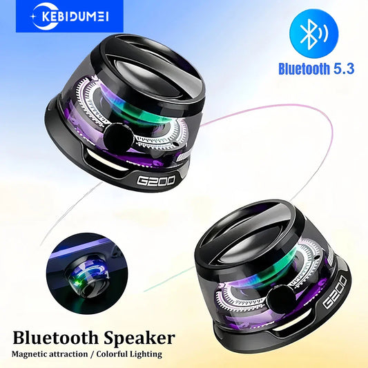Bluetooth 5.3 Mini Portable Magnetic Speaker with RGB Lighting — Compact Wireless Speaker for PC, MacBook, iPhone & Android