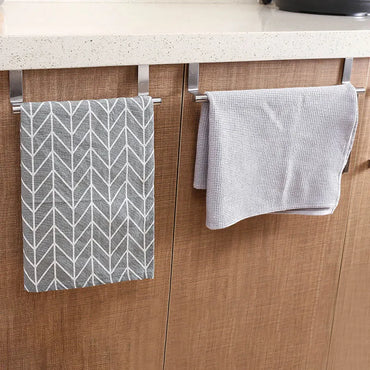 Over-Door Stainless Steel Towel Rack – Hanging Towel Bar for Bathroom & Kitchen Cabinets, 23.5 x 6.2 cm (9.25 x 2.44 in) or 36 x 6.2 cm (14.17 x 2.44 in), 1/2-Pack