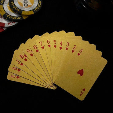 1 Piece Mini Golden Playing Cards Waterproof Plastic Poker Cards Easy Carry Travel Game