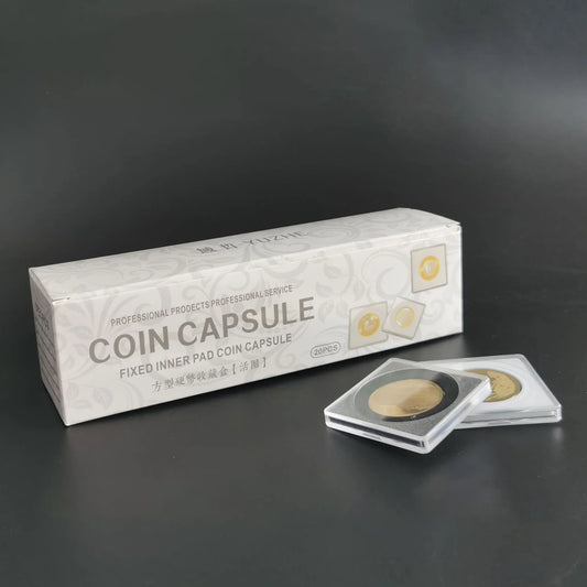 10-Pack 40mm Coin Capsule Holders with Adjustable Foam Gaskets Transparent Coin Storage Boxes