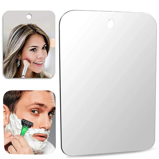 Fogless Acrylic Shower Mirror 6-Inch (15 cm) – Portable Travel Shaving & Makeup Mirror, Self-Contained Bathroom Mirror