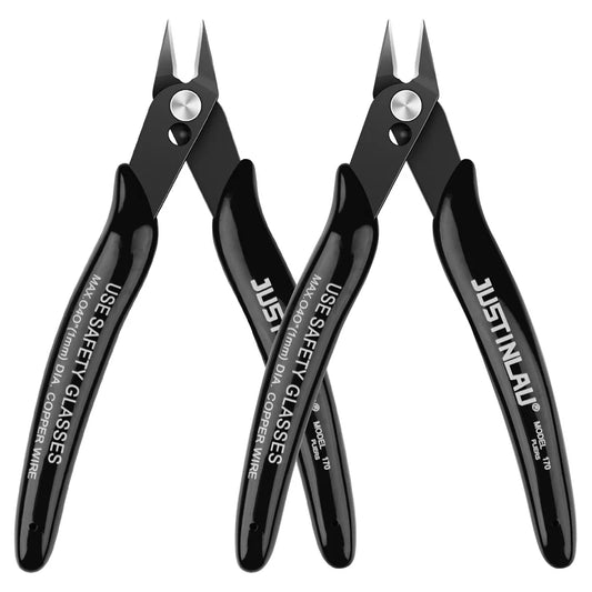 2-Pack Mini Flush Cutting Pliers – Precision Diagonal Wire Cutters for Electrical & Metal Work, Left-Handed