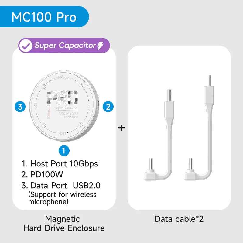 Magnetic MagSafe M.2 2230 NVMe SSD Enclosure — iPhone, MacBook & iPad