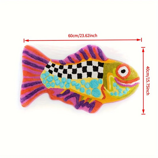 VIKAMA Colorful Fish Carpet Creative Doormat Rug For Bedroom Living Room Carpet Non-Slip Thick Absorbent Bathroom Carpet Home