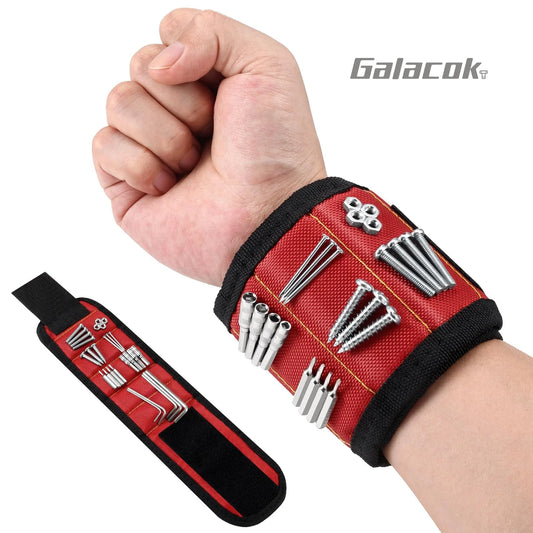 Magnetic Wristband Tool Holder for Screws Nails Drill Bits - Adjustable Magnetic Wrist Tool for Men and Women