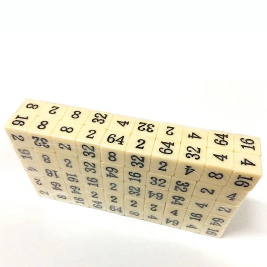 6 Pcs/set 6 Sided Multiple Dice 2 4 8 16 32 64 Funny Puzzle Game Education Dice 16mm