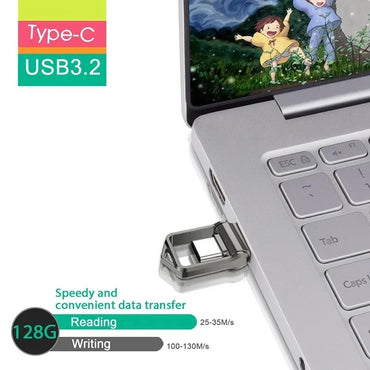 USB 3.2 Type-C Dual-Use Flash Drive Metal OTG USB-C/USB-A Thumb Drive 128GB–2TB High-Speed