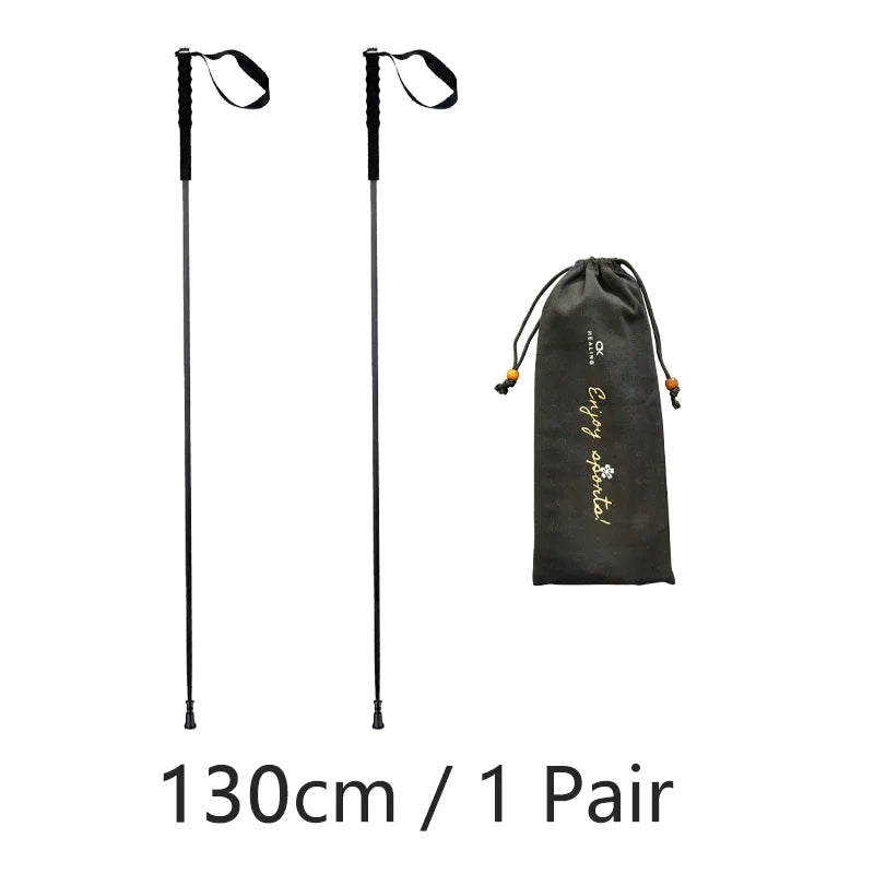 Ultra-Light Carbon Fiber Folding Trekking Pole Adjustable 110–130 cm (43–51 in) Collapsible Hiking and Walking Stick
