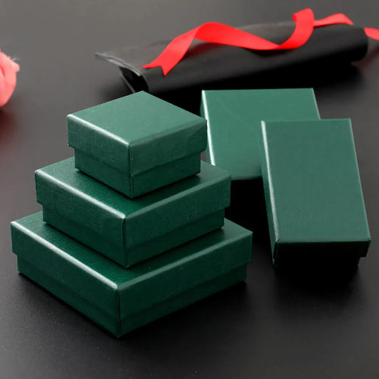 Luxury Jewelry Gift Box Set – White & Dark Green Case