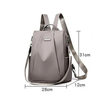 Lightweight Waterproof Nylon Women's Backpack - Large Capacity, Detachable Shoulder Strap, Solid Color Multi-Functional Bag