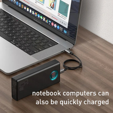 30000mAh 65W PD Power Bank Portable Charger USB-C Fast Charging for iPhone Android Laptops Tablets