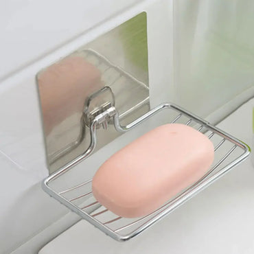 Wall-Mounted Stainless Steel Soap Rack – Drainage Soap Tray & Shelf for Bathroom & Kitchen