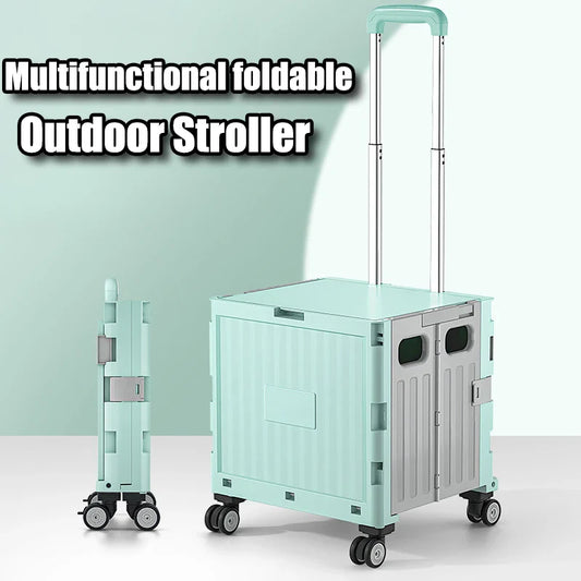 Multifunctional Folding Camping Trolley - Large Capacity Portable Outdoor Storage Cart