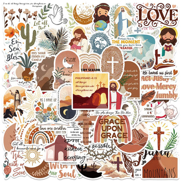 10/30/50pcs Cartoon Jesus Christian Stickers Bible Verse Faith Decals Laptop Phone Travel Luggage Car Stationery Sticker Toys