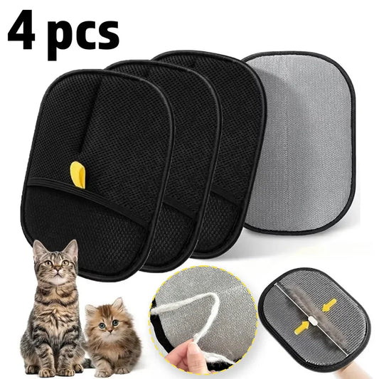 Double-Sided Pet Grooming Gloves Reusable Hair Remover for Dogs and Cats 1–4 Pack