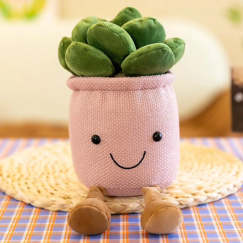 Plush Succulent Plant Ornaments for Halloween & Christmas — Rag Doll Claw Machine Prizes, Cute Faux Greenery Home Decor