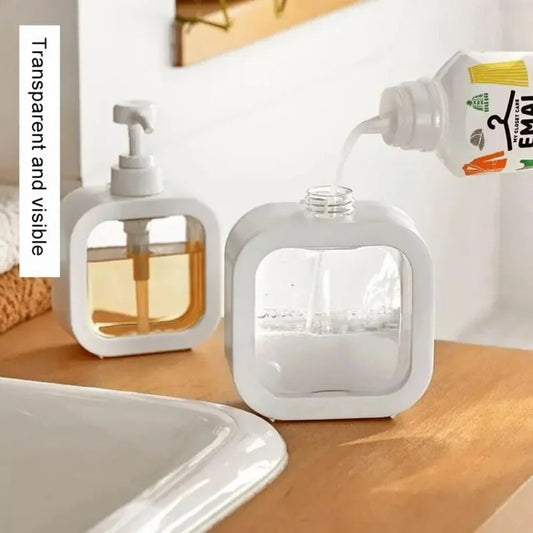 Transparent Pump Soap Dispenser Bottle 300ml/500ml (10oz/17oz) Refillable for Liquid Soap, Shampoo, Shower Gel, Dish & Laundry