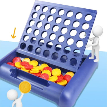 Foldable Connect 4 Travel Board Game – 4-in-a-Row Portable Family Strategy Toy for Kids