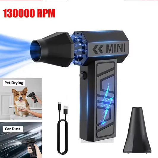 Mini Rechargeable Electric Air Duster - Portable Cordless Air Blower for PC Keyboard & Car, 3-Speed Adjustable with 4 Nozzles