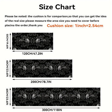 VIKAMA Black Skull Carpet Halloween Decoration Gothic Style Large Area Rugs Balcony Hallway Rug Kitchen Floor Rug Doormat