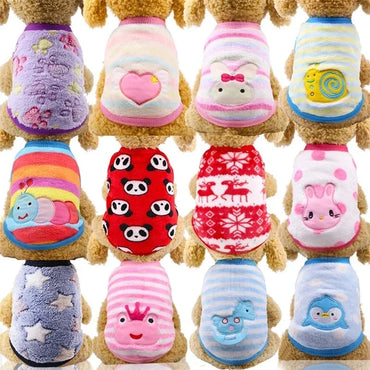 Cartoon Fleece Pet Sweater – Winter Warm Dog & Cat Coat (XXS-XL)