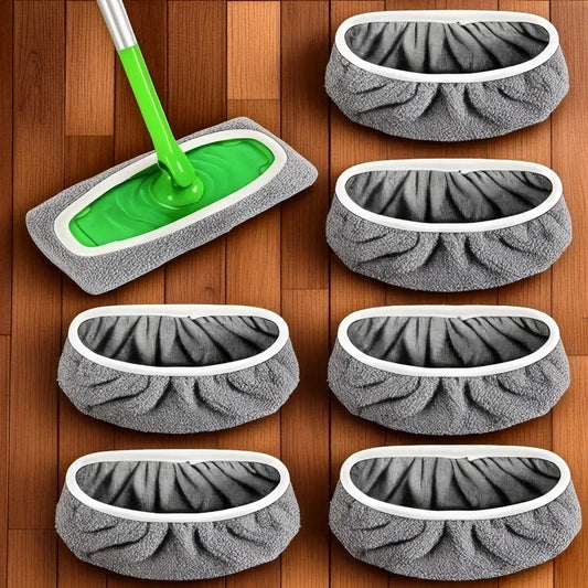 4-Pack Reusable Microfiber Mop Pads – Ultra-Fine Fiber, High Water Absorption, Fits Most Standard Mops