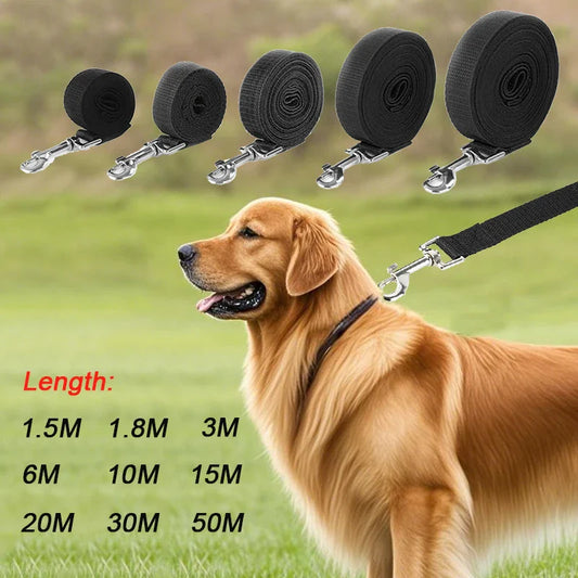 Long Strong Nylon Dog Leash - Training & Walking Lead, 10m/15m/20m (33/49/66 ft) for Small to Large Dogs & Puppies