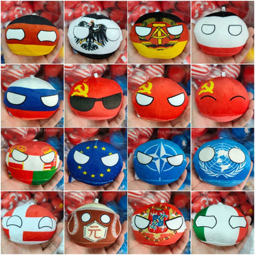 Polandball Countryball Plush Keychain 10 cm (3.9 in) 70 Designs Country Ball Pendant Stuffed Toy for Kids