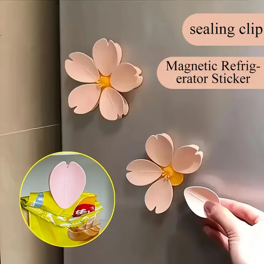 Sakura Petal Magnetic Fridge Clip - Flower Snack Bag Sealer & Refrigerator Magnet