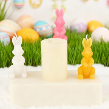 3D Big-Eared Bunny Egg Silicone Mold for Candle Making, Soap & Plaster DIY 2.4 x 2.4 x 3.3 in (6 x 6 x 8.5 cm)