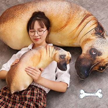 Lifelike Hound Dog Throw Pillow 3D Plush Cushion – Soft Pet Accent Pillow for Home & Office, 20 cm / 50 cm (7.9 in / 19.7 in)