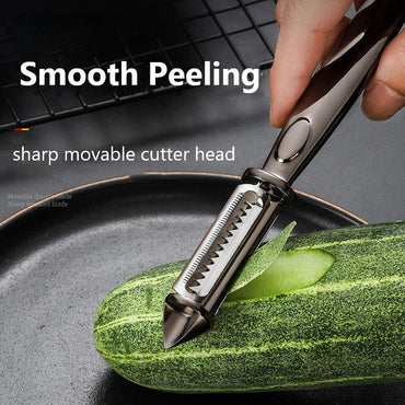 3 In 1 Fruit And Vegetable Peeler Kitchen Gadget Potato Carrot Slicer Alloy Sharp Grater Multifunctional Kitchen Accessories
