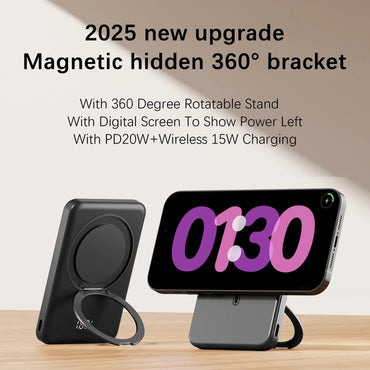 10000mAh Magnetic Wireless Power Bank 20W Slim MagSafe-Compatible Portable Charger for iPhone & Samsung