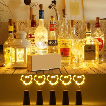 Wine Bottle Cork LED String Lights 2M (6.6 ft) Copper Wire Fairy Lights Battery-Operated Holiday & Christmas Decor
