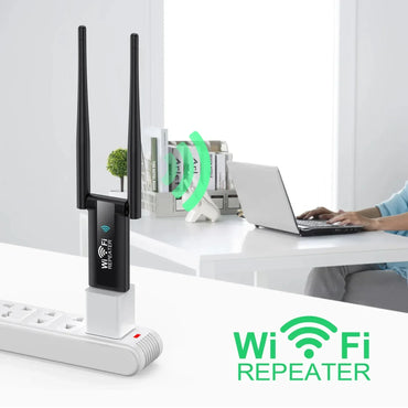USB WiFi Range Extender 2.4GHz 300Mbps Wireless Repeater Signal Booster - Long Range USB Wi‑Fi Adapter for Home Network
